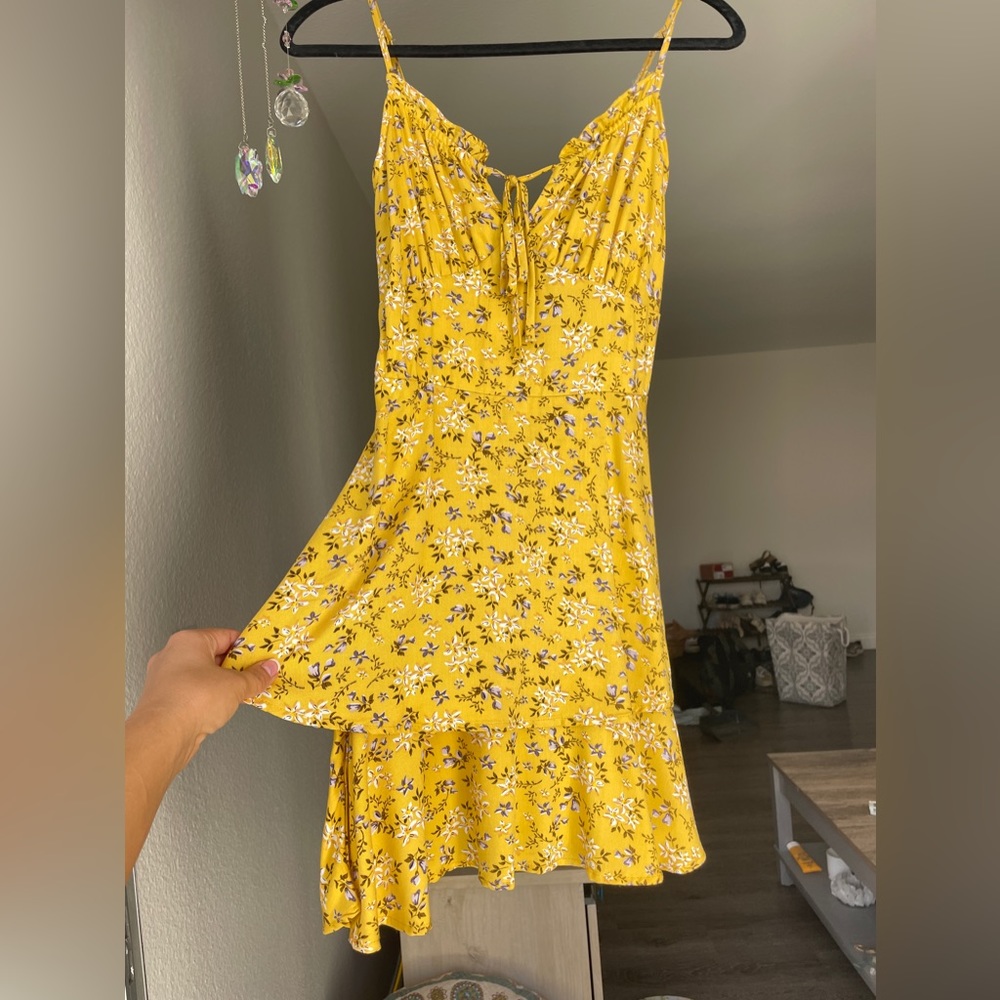Yellow mini dress